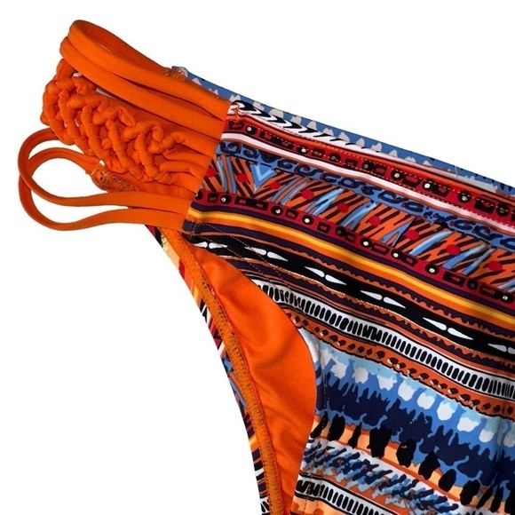 NWT LA VIE EN ROSE BIKINI BOTTOM SIZE S ORANGE SIDE BANDS - Picture 7 of 15